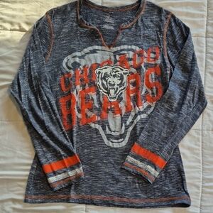 Chicago Bears Womans Long Sleeve Shirt - Blue and Orange